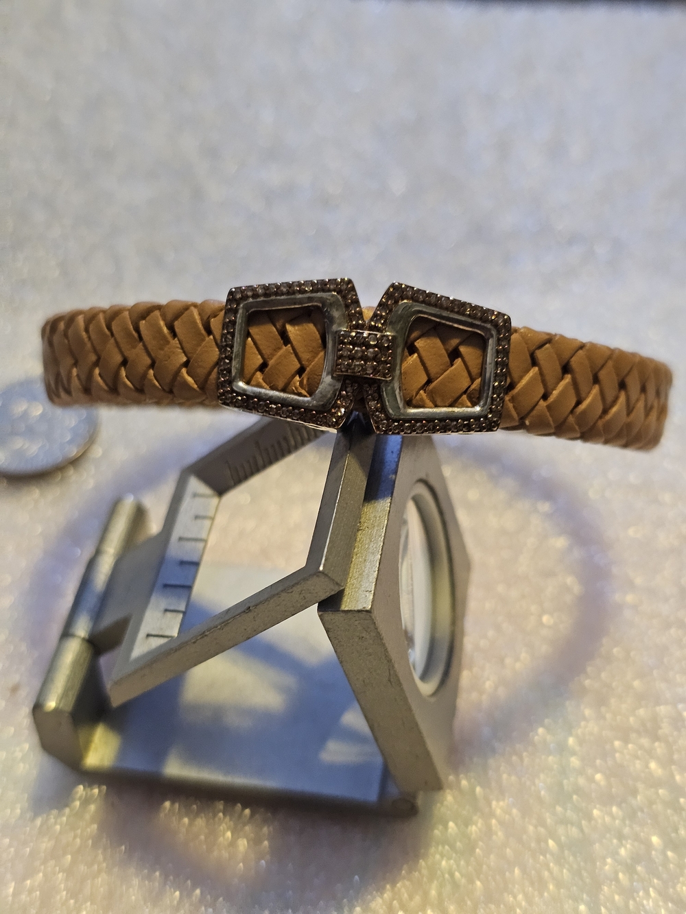 Braided Diamond  Mens Bracelet